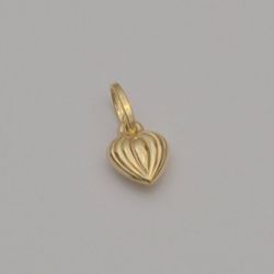 18K Yellow Gold Small 750 Puffy Heart Charm Pendant