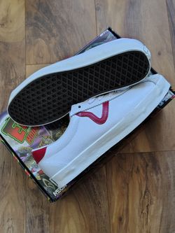 Vans Premium Sport Low 73 White Red Men's 10 Women's 11.5 Shoes Casual