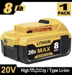10 ~ 1PACK For DeWalt 20V 20 Volt Max 8.0AH Lithium Battery DCB206 DCB208 DCB204