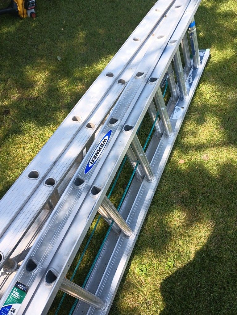 Two 24ft Aluminum Extension Ladders