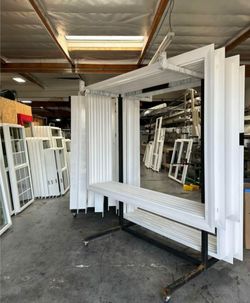 Large White Vinyl Window Frames – Lot