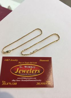 14 Kt Gold , 7” bracelet