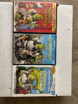Shrek Movies 1 2 & 3 DVD Lot Dreamworks Mike Myers, Eddie Murphy, VG Disc(s)