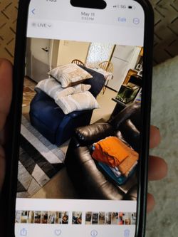 The brown recliner chair is good the blue recliner chair I paid $1,500 years ago I'm selling them both real cheap nothing wrong with them