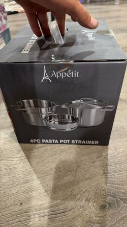 Appétit 4PC Stainless Steel Pasta Pot Strainer Set
