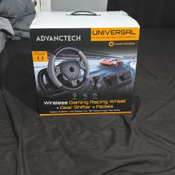 Advancetech Universal Wireless Gaming Racing Wheel + Pedals & Shifter