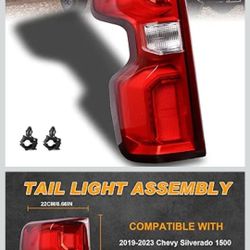 LED Tail Light Assembly Compatible With 2019-2023 Chevy Silverado 1500 Left Driver Side