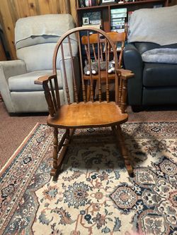 Vintage rocking chair solid wood 1960