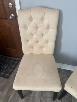 Set of 6 Ivory Dining Chairs