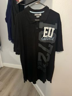 Y2K streetwear Ecko Unltd Black Polo Shirt 2XL