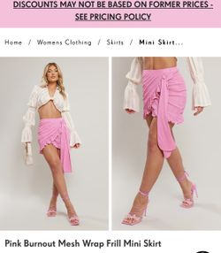 Pretty Little Thing Mesh Wrap Mini Skirt 