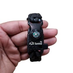 Black A2S Survival Parachord Bracelet