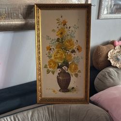 Gorgeous Floral Painting *Not a Print* im Gold Frame 🌼Pick Up Preferred