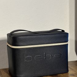 Bebe Black Makeup Bag – Stylish & Compact Beauty Organizer