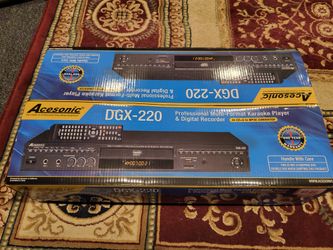 Acesonic DGX-220 Karaoke Professional Multi-Format Karaoke and Digital Recorder with 2 microphones with cables and 60 + Karaoke CD's
