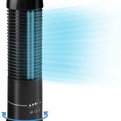 DR.PREPARE 16" Small Tower Fan, 3 Speeds with Timers, 70° Oscillating Fan for Indoors, Personal Desk Fans, Portable Bladeless Table Fans for Home, Off