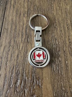 Canada round spinning Keychain