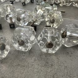 Hexagonal Glass Knobs & Handle