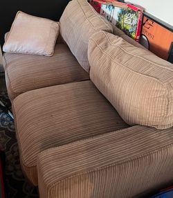 Brown love seat