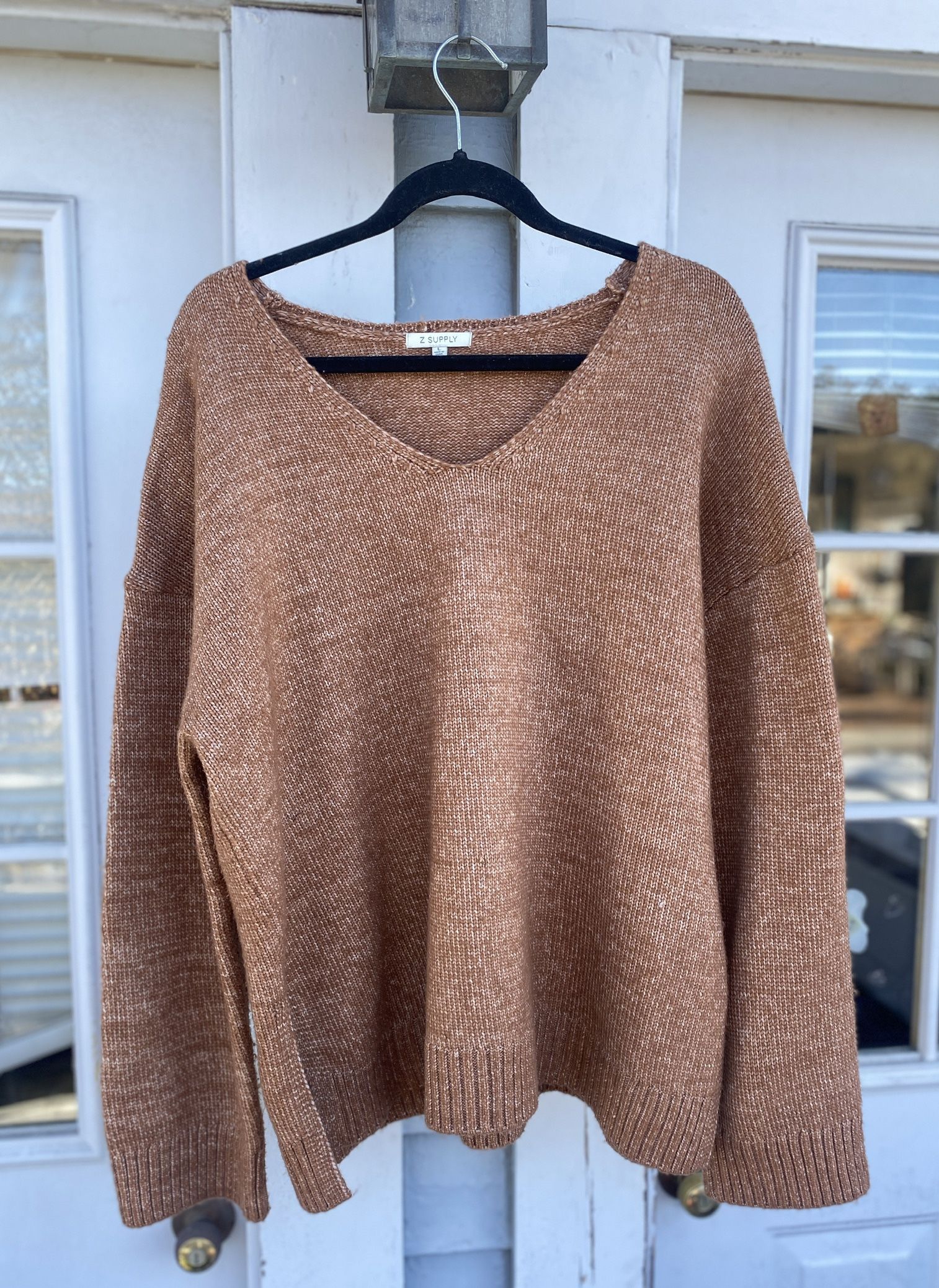 Z Supply Modern V-Neck Sweater, Size L (12-14)