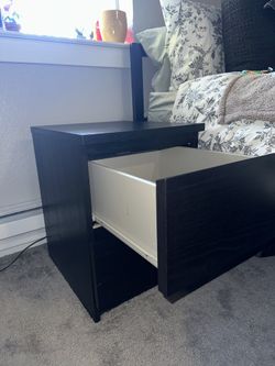 Black 2 drawer Nightstand