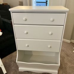 White Dresser With Storage bin