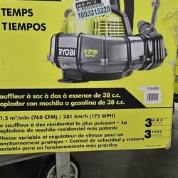 New Ryobi gasoline backpack blower