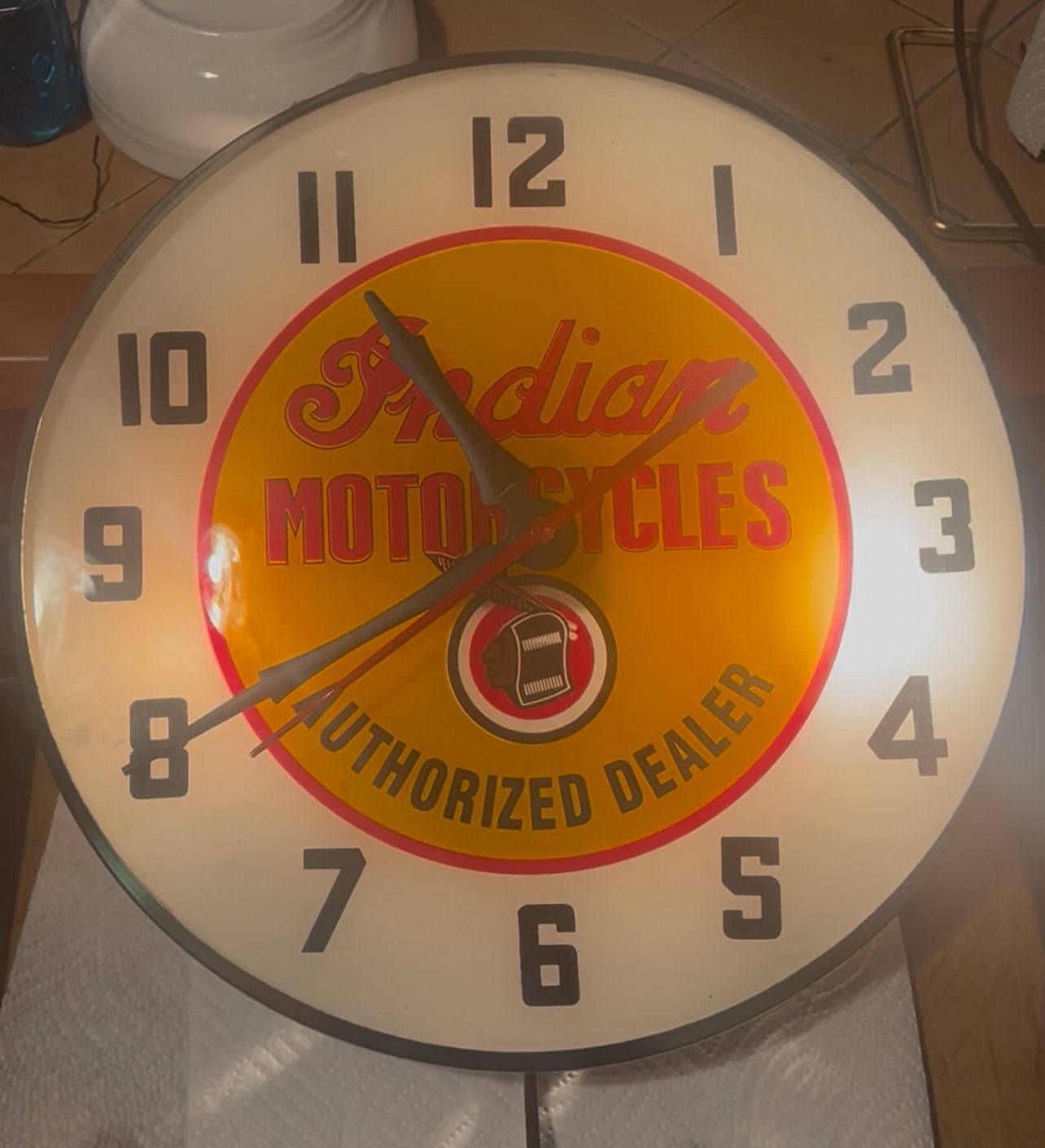 Antique Vintage Clock Old Mid Century Modern Sign Advertising Pam Man Cave