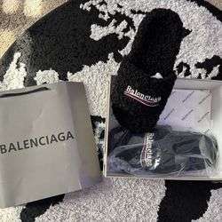 Black Balenciaga Slides 