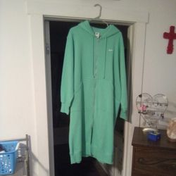 Light green Women's Fleece Oversized Full Zip Up Hoodie Size Large 