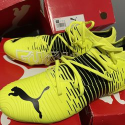 Puma Future Neon Lemon Yellow Outdoor Soccer Cleats Men’s Size 11