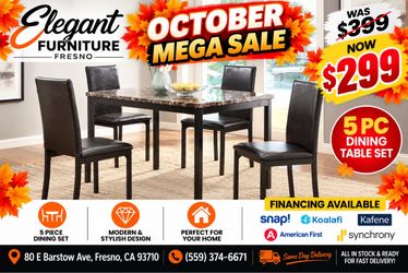5 PC DINING TABLE