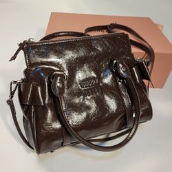 Miu Miu Medium Brown Leather Handbag