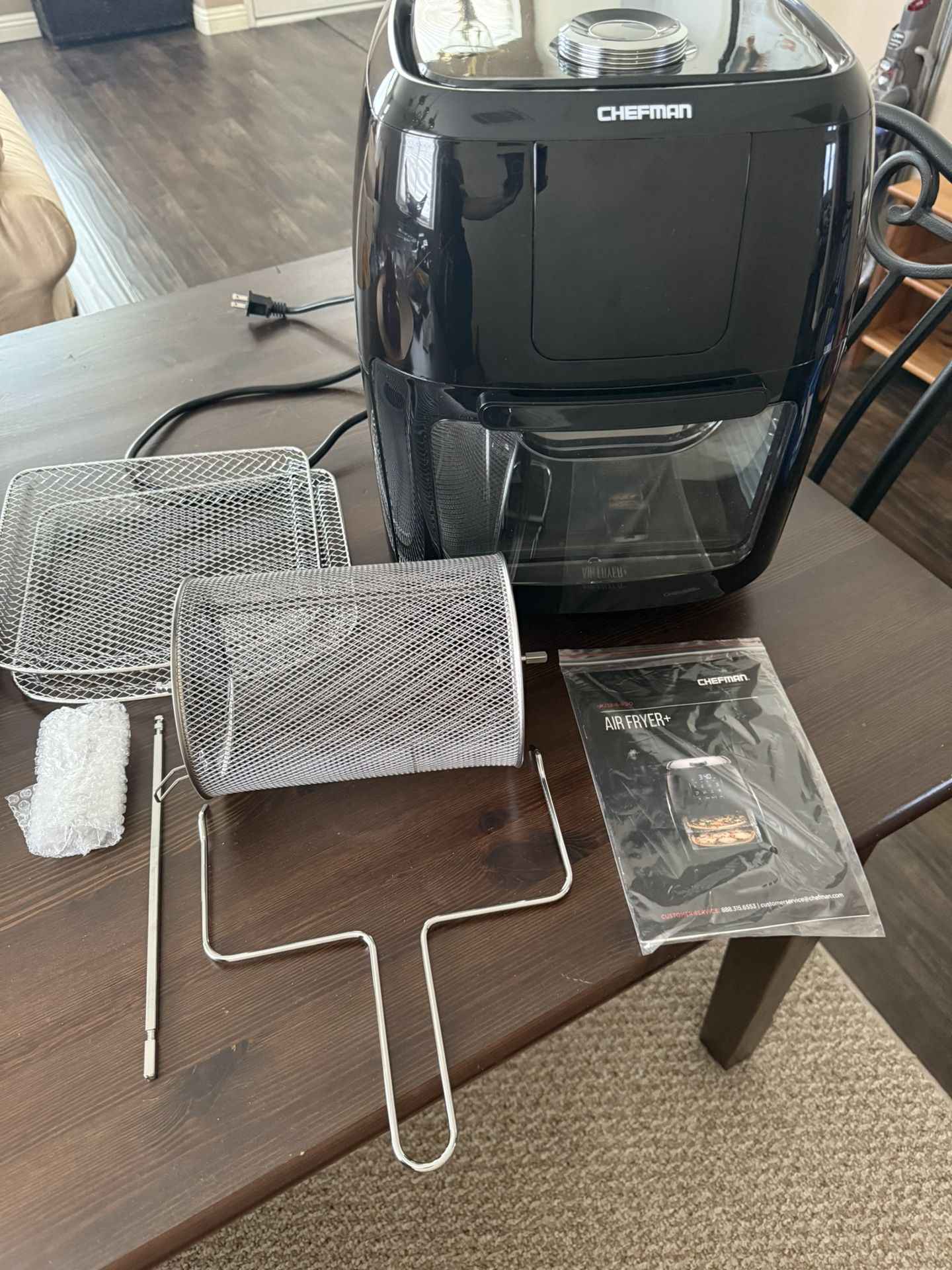 Chefman Compact 6.3-Qt 4-In-1 Digital Air Fryer+, Rotisserie, Dehydrator, Convection Oven