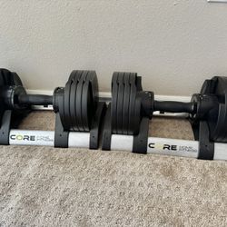 Core home fitness adjustable dumbbell set – used