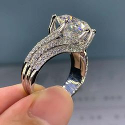 Princess Cut Cz  Engagement Rings Sz 7