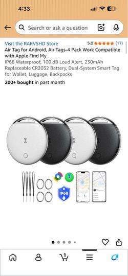 RARVSHD Air Tag 4-Pack for Android