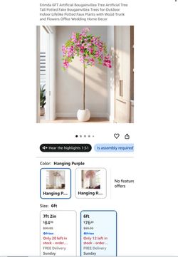 6FT Artificial Bougainvillea Tree Artificial Tree (j24)