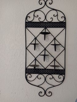 Decorative iron candle holder