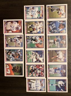 1 Set of 16 Detroit Lions 1991 NFL Trading Cards