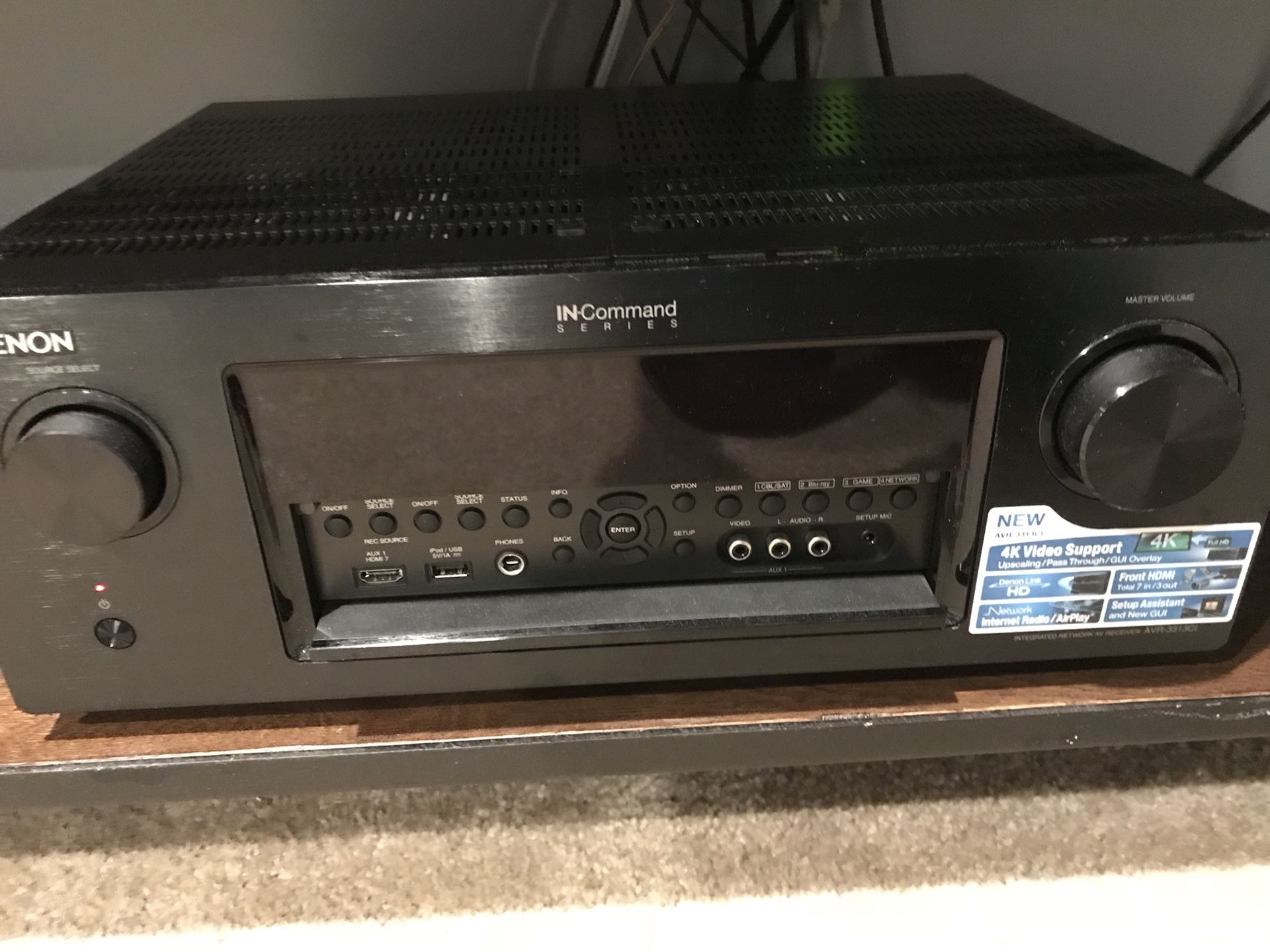 Denon 3313CI receiver with Martin Logan center speaker