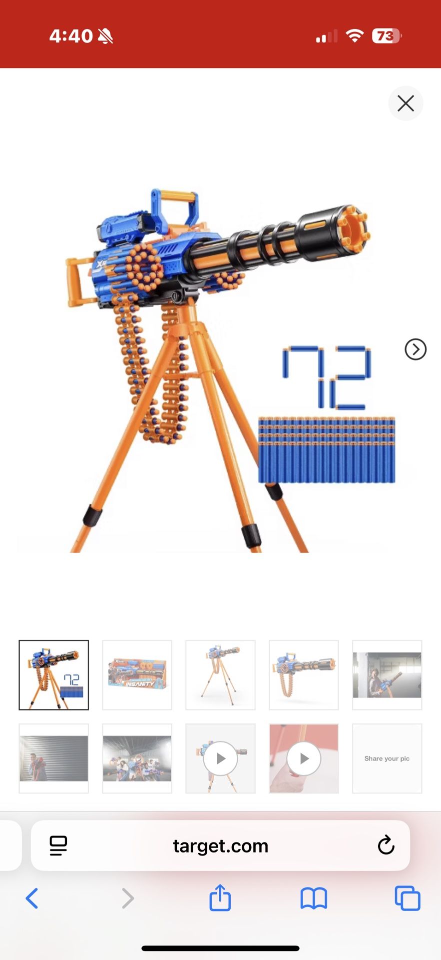 Nerf rattling gun
