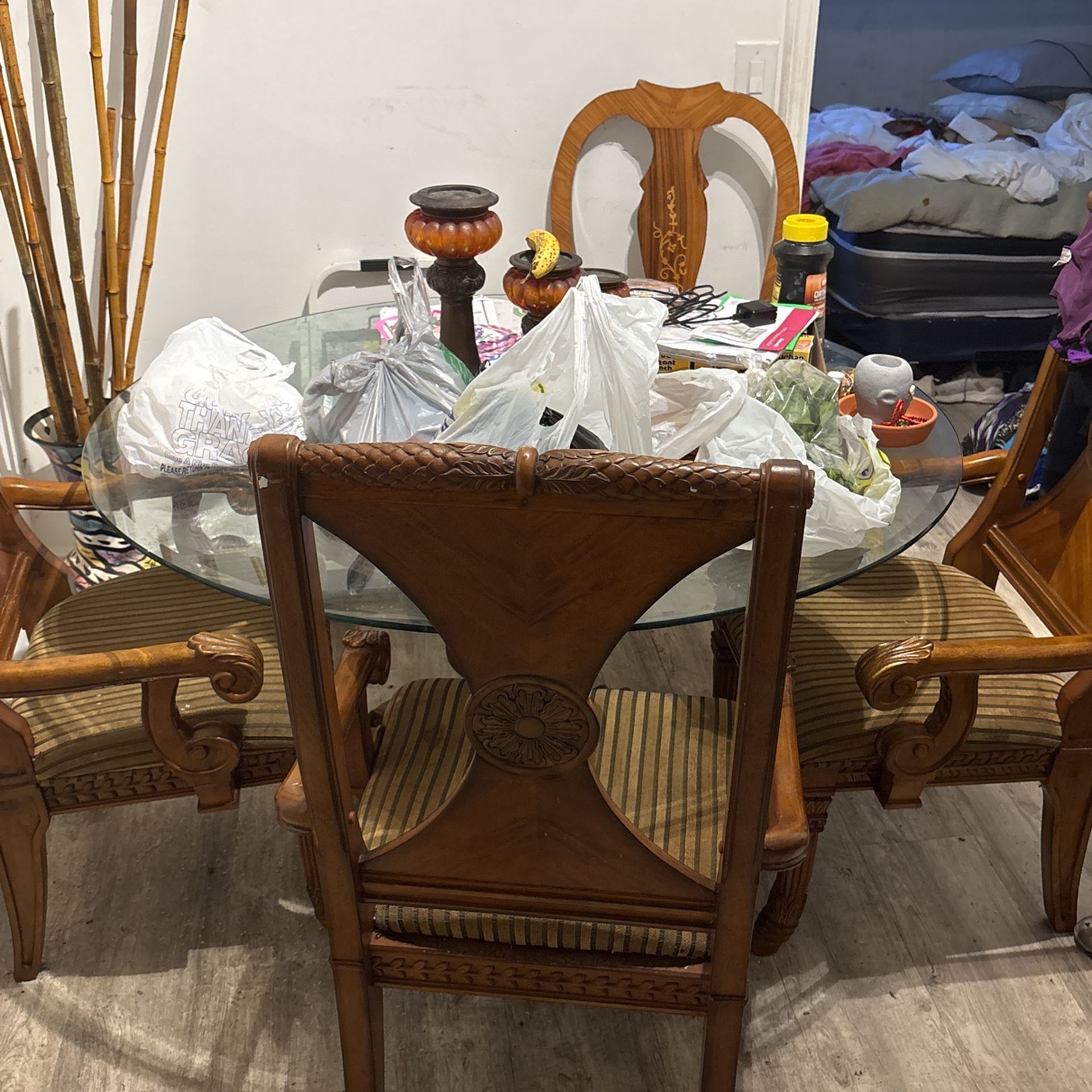 glass dining table