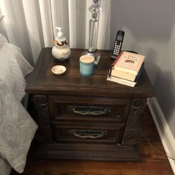 Two Solid End Tables Or Night Table 