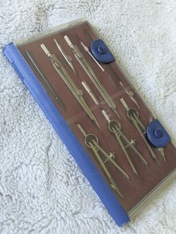 Vintage Royal Drawing, Drafting Kit in Case  made in Germany