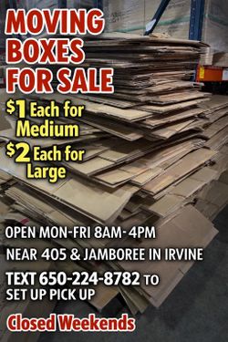 Moving Boxes for Sale | Heavy Duty | Great Condition | $1–$2 Each