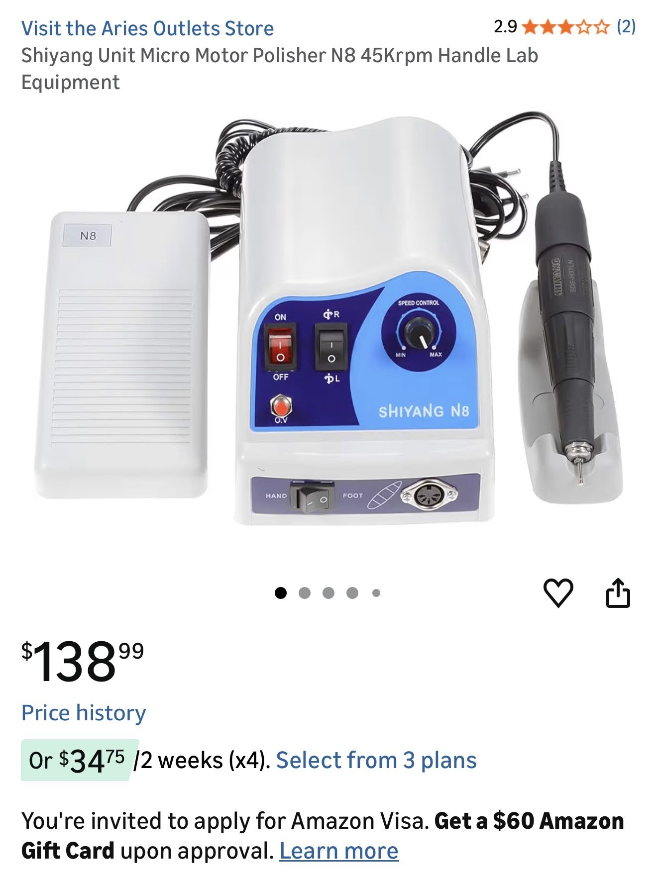 Dental Lab Micromotor shiyang N8