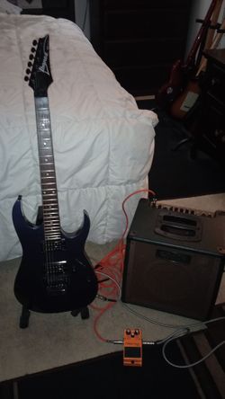 Ibanez RG 220B with Floyd rose ( Korea) 2002 mint with Boss DS-1 distortion & Crate Accustic amp