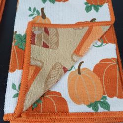 Pumpkin Pie Fall Perfect Harvest Reversible Kitchen Towel, 14 in x 24 in, 2 ct
