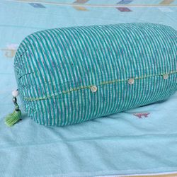 Handmade Striped Green Bolster